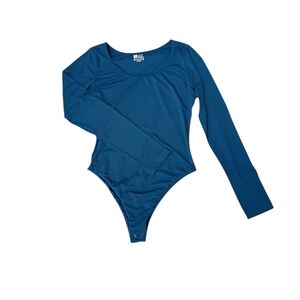 HYZ Long Sleeve One-Piece Swimsuit in Teal Blue sz M